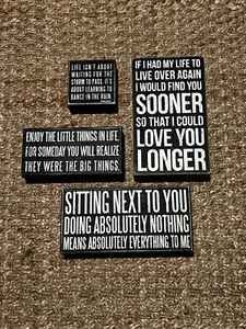 Primitives by Kathy Rustic Wooden Signs Black/White Set (4 pcs) - Picture 1 of 2