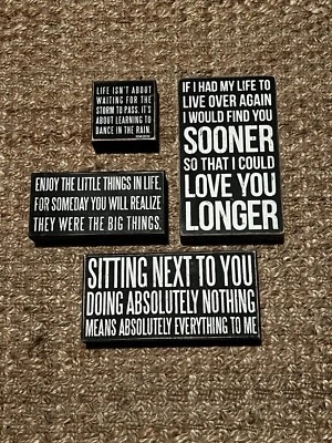 Primitives by Kathy Rustic Wooden Signs Black/White Set (4 pcs) - Image 1 of 2