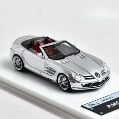 MJ 1:64 plateado Mercedes-Benz SLR convertible de dos puertas coche deportivo modelo de resina coche Foto 1 de 3