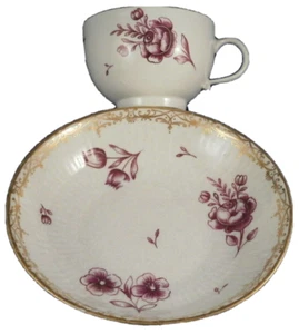 Antique Mid 18thC Meissen Porcelain Floral Cup & Saucer Porzellan Tasse 1750 - Picture 1 of 11