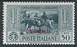 1932 EGEO STAMPALIA GARIBALDI 30 CENT MH * - G041 - Foto 1 di 1
