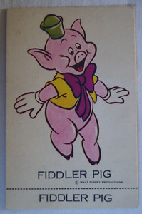 Classic Disney Vintage 1970's Sunicrust Disney Sunny Fun Card - Fiddler Pig