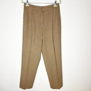 Pendleton Schurwolle braun hellbraun Hose hoher Bund warm gerades Bein Größe 12 - Bild 1 von 8