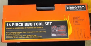 BBQ-PRO 16 piece BBQ Tool Set - Brand New with Travel / Storage Case - Picture 1 of 1