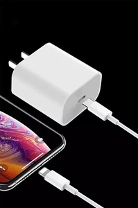 For Iphone 20W USB-C Power Adapter PD Fast Charge Cable For iPhone 14/13/12/11 - Picture 1 of 9
