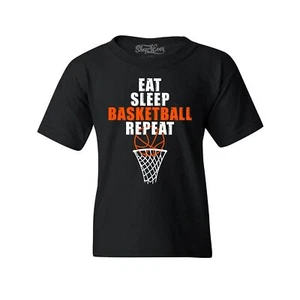 Eat Sleep Basketball Repeat Youth's T-Shirt Basketball Shirts - Picture 1 of 4