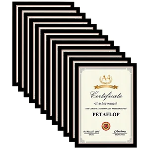 A4 Black Photo Frames With Mounts Flat Picture Frames Art Poster Frames 12 Pack - Picture 1 of 4