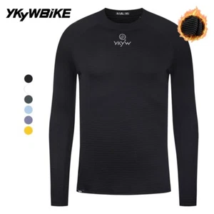 Men Cycling Winter Base Layer Warmth Thermal Fleece Bicycle Undershirt 0°C - Picture 1 of 70