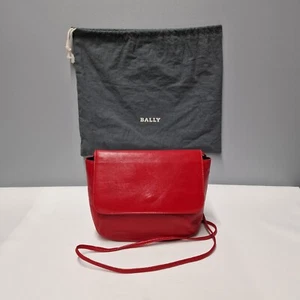 Vintage Womens Bally Red Soft Leather Shoulder Bag - Picture 1 of 8