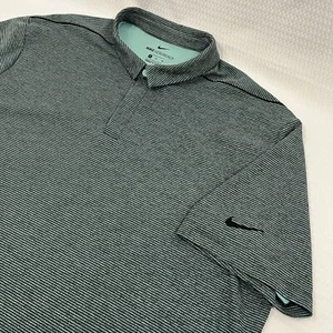 Nike Shirt Mens XL Black Striped Golf Polo Dri-Fit AeroReact Victory - Picture 1 of 6