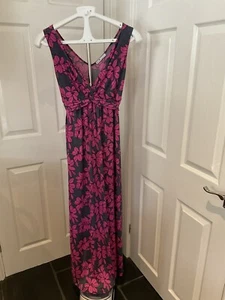 GINA BACCONI Dress Size Uk size 10-12 grey pink Occasion Wedding Guest Summer - Picture 1 of 9