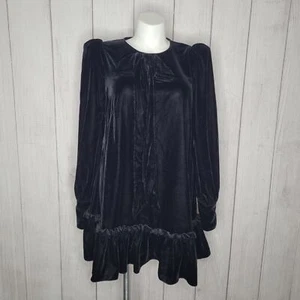 The Vampires Wife X H&M Long Sleeve Black Velvet Dress Size XL - Picture 1 of 12