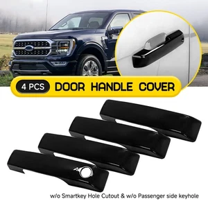 4x For 21-24 Ford F150 23-24 F250 F350 Black Door Handle Covers (W/O Smartkey) D - Picture 1 of 20