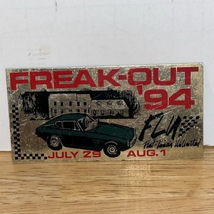 Vintage FLU Fiat Lancia Unlimited Freak Out ‘94 Brass Tag Plate - Picture 1 of 5