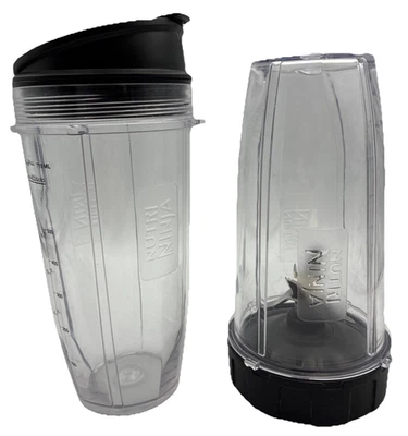 Nutri Ninja 24oz - Single Serve Blender Cups (2) - One Lid - Blade Extractor - Image 1 of 4