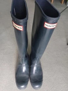 Hunter Wellington Boots Navy Blue UK SIZE 6 Eur 39 - Picture 1 of 8