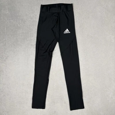 Meia-calça de treinamento de compressão Adidas Techfit preta branca masculina futebol S - Imagem 1 de 4