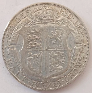 Moneta 2/6 inglese 1925 SCARCE GEORGE V MEZZA CORONA ARGENTO (50% argento). 61 - Foto 1 di 2