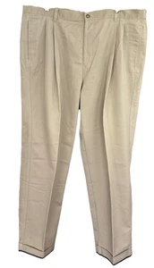 Ralph Lauren Chaps Pantalones Para Hombre Beige Chino Caqui Algodón con Puños 42 X 32 De Colección - Imagen 1 de 7