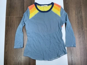 We The Free Damen Größe S Grau Shirt Oberteil Orange Schultern Stretch Langarm - Bild 1 von 9