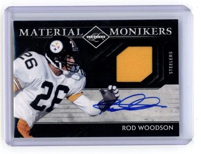 2011 Panini Limited Material Monikers Rod Woodson Game Used Jersey Auto /25 HOF - Image 1 of 2