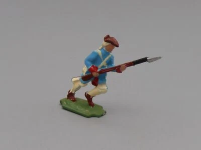 Soldat à pied bleu avec baïonnette - Ancien régime du 18e - Photo 1/4