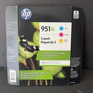 HP 951 XL 3 Pack Cyan/Magenta/Yellow (Expired July 2019) XL High Yield Cartridge - Picture 1 of 5
