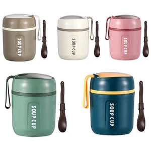 Insulated Lunch Container Hot Food Jar 480ml Vacuum Soup with Spoon - Picture 1 of 17
