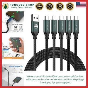 Fast Charging 6ft USB Type-C Cables 5-Pack: Perfect for Galaxy & iPhone 15/16 - Picture 1 of 9