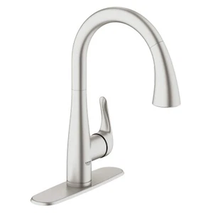 GROHE Elberon 30211DC1 Single Handle Pull-Down Kitchen Faucet Super Steel - Picture 1 of 1