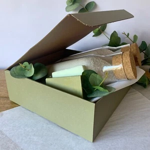 Sage Green Gift Boxes with Lid Card Retail Large Hamper Display Packaging - Picture 1 of 3