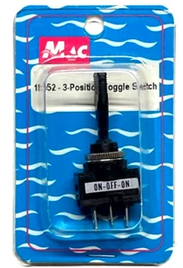 MAC Marine Hardware 3-Position On-Off-On Boat Toggle Switch Black #18552 - Picture 1 of 13