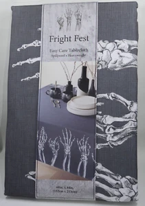 Fright Fest Halloween Skeleton Hands Fabric Spillproof Tablecloth Benson Mills - Picture 1 of 8