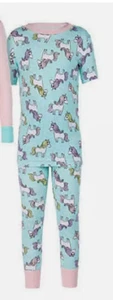 Kirkland Signature GIRLS' 2-PC Cotton PJ Set, Unicorn (AQUA MULTI 4T)NWOT - Picture 1 of 1