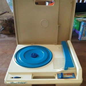 Vintage 1978 Fisher Price Record Player WORKS NO NEEDLE Blue Turntable 825 33 45 - Picture 1 of 10