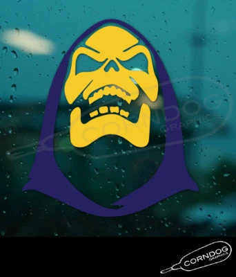 Skeletor Purple/yellow STICKER VINYL DECAL HE-MAN MASTERS UNIVERSE MATTEL SKULL - Image 1 of 3