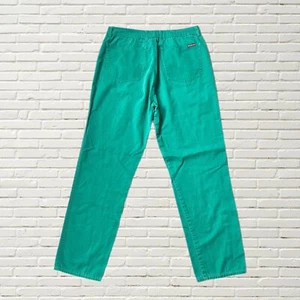 Vintage 80s Sasson Jeans Teal Green Mid Rise Straight Leg Size S - Picture 1 of 8