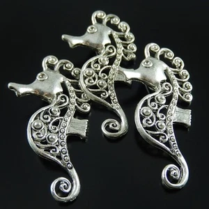 10 piezas Estilo Retro Aleación de Plata Lindo Caballo de Mar Dijes Collar Colgante Artesanía - Imagen 1 de 6