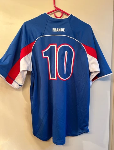 #10 France Soccer Jersey Football Shirt Blue, Adult Men's LARGE, Zidane? Cover