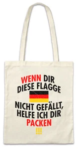 Deutschland Flagge Hipster Bag Stofftasche Stoffbeutel RAUSNEHMEN LÖSCHEN - Picture 1 of 1