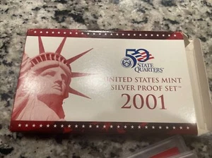 2001 S United States Mint Silver 10 Coin Proof Set with COA - Picture 1 of 7