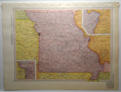 Mapa Atlas Missouri 1957 Vintage Auténtico Antiguo MCM Enciclopedia Británica Foto 1 de 4
