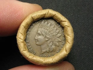 🔥 10 COIN ROLL SHOTGUN PENNY INDIAN HEAD CENTS COLLECTIBLE AU 1880-1889 LOT 2 - Picture 1 of 4