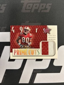 1999 Donruss Leaf Rookies & Stars Football Jerry Rice Prime Cuts GU Patch - Picture 1 of 7