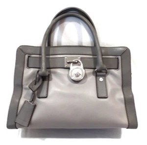 Michaels Kors Hamilton Top Handle Satchel Medium Handtasche - Grau mit Schloss Anhänger - Bild 1 von 10