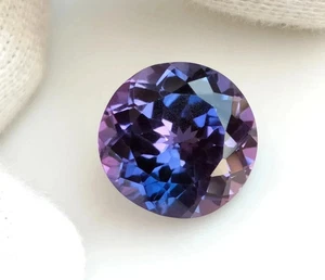 7.50 Ct Natural Purple-Blue Sapphire Certified  Round Cut Montana Loose Gemstone - Picture 1 of 6