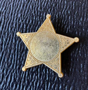 Distintivo vintage junior vice vernon contea sceriffo Wisconsin cinque stelle plastica - Foto 1 di 3