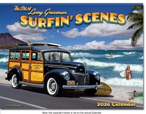 2026 SURFIN' SCENES CALENDAR Signed by Artist Larry Grossman - Picture 1 of 3