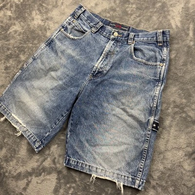 Phat Farm Denim Shorts Mens 33 Blue Carpenter Baggy 90s Hip Hop Distressed Y2K - Image 1 of 4