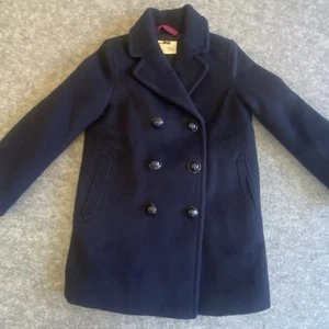 Crewcuts Cloth Wool Blend Coat Girls 4/5 Peacoat Navy Military Double Breasted - Picture 1 of 12